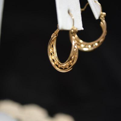 14k Triple Hoop Earrings 1.1g