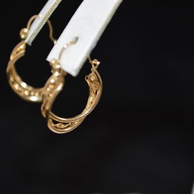 14k Triple Hoop Earrings 1.1g