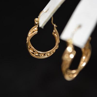 14k Triple Hoop Earrings 1.1g