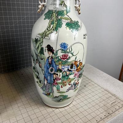 Antique Chinese Rose Famille Pair of JardiniÃ¨res or Baluster Vases~~