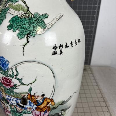 Antique Chinese Rose Famille Pair of JardiniÃ¨res or Baluster Vases~~