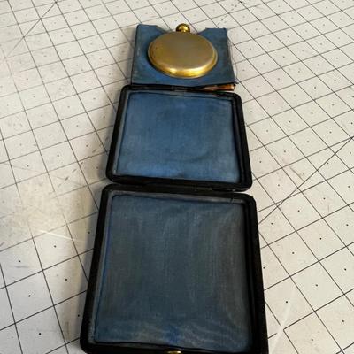 Antique ELGIN Travel Clock in Leather Case
