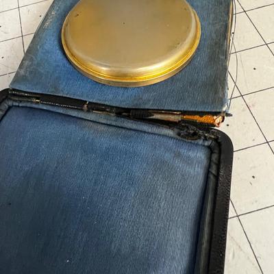 Antique ELGIN Travel Clock in Leather Case