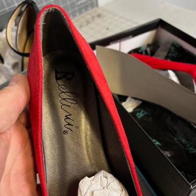 HEELS, HOT! Red, Charcoal and Patten Light Grey