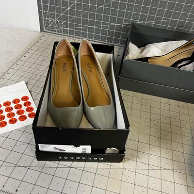 HEELS, HOT! Red, Charcoal and Patten Light Grey