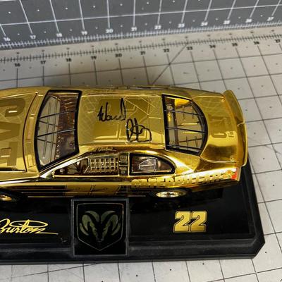 Ward Burton Autographed Car, from NASTAR with CAT and 22 GOLD 