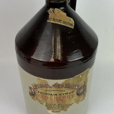 antique J. HUNGERFORD SMITH'S SODA FOUNTAIN SYRUP STONEWARE CROCK