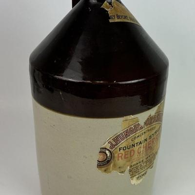antique J. HUNGERFORD SMITH'S SODA FOUNTAIN SYRUP STONEWARE CROCK