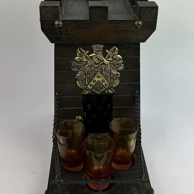  GOTHIC MEDIEVAL CASTLE DECANTER SET
