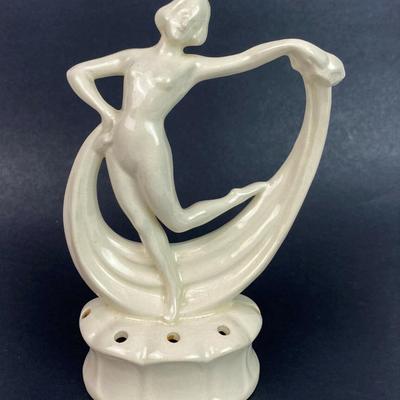 art deco ERPHILA FAYENCE GERMANY DANCING FEMALE NUDE FLOWER FROG