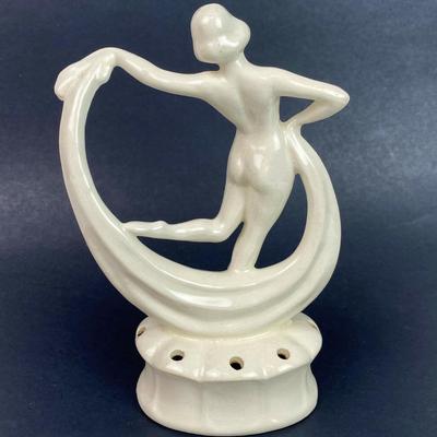 art deco ERPHILA FAYENCE GERMANY DANCING FEMALE NUDE FLOWER FROG