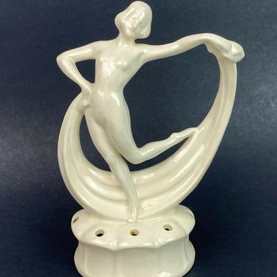 art deco ERPHILA FAYENCE GERMANY DANCING FEMALE NUDE FLOWER FROG