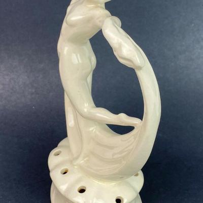 art deco ERPHILA FAYENCE GERMANY DANCING FEMALE NUDE FLOWER FROG