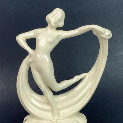 art deco ERPHILA FAYENCE GERMANY DANCING FEMALE NUDE FLOWER FROG