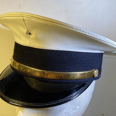  FIRECHIEF DRESS HAT CAP SIZE 6 3/4 vintage white leather vintage