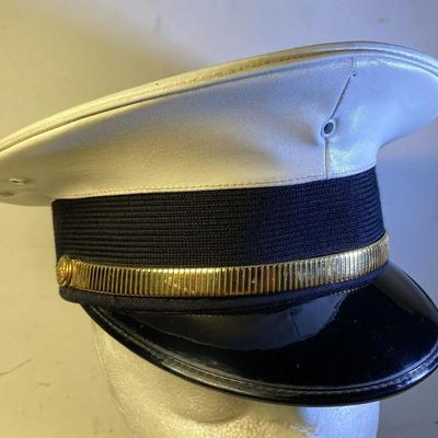  FIRECHIEF DRESS HAT CAP SIZE 6 3/4 vintage white leather vintage