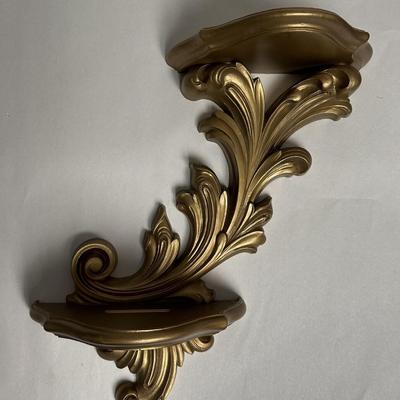 hollywood regency ROCOCCO ACCENT SHELVES HOMECO 1970s