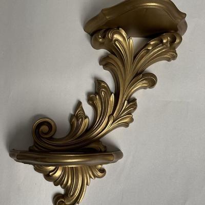 hollywood regency ROCOCCO ACCENT SHELVES HOMECO 1970s