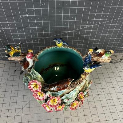 FABULOUS Antique Capodimonte BIRD Planter 