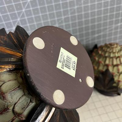 Decorative Artichokes Resin & Metal 