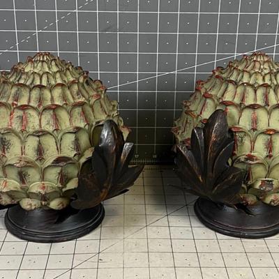 Decorative Artichokes Resin & Metal 