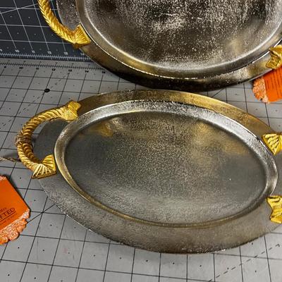 2 Hand Crafted NEW Serving Platter