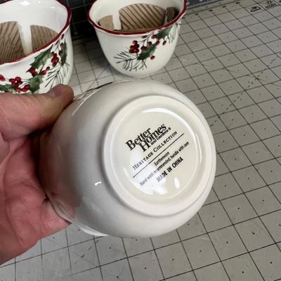 BETTER Homes Heritage Collection CHRISTMAS Holly Berry Set (3) NEW 