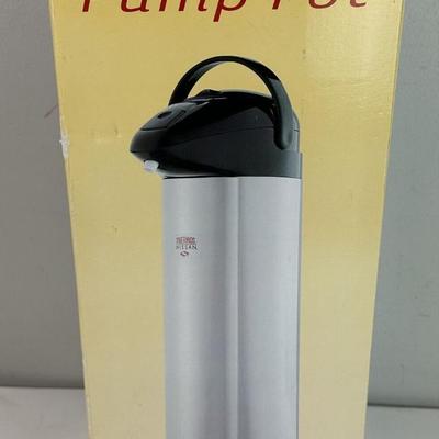  THERMOS PUMP POT 2.7QT HOT COLD STAINLESS STEEL NEW 