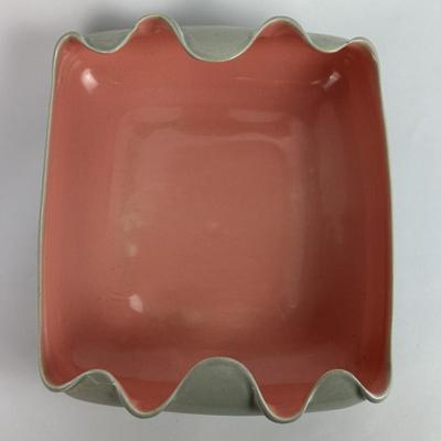  mcm RED WING POTTERY CONSOLE BOWL B1406 pink & gray 1950s mid century modern