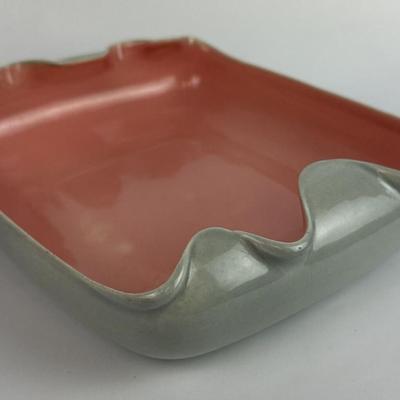  mcm RED WING POTTERY CONSOLE BOWL B1406 pink & gray 1950s mid century modern