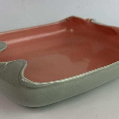  mcm RED WING POTTERY CONSOLE BOWL B1406 pink & gray 1950s mid century modern
