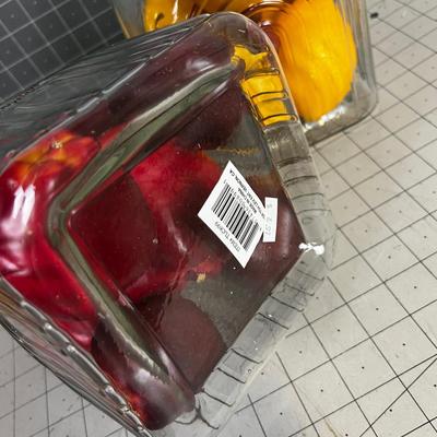 Cool Glass Canister Set with Faux Fruits 3 Pieces. 