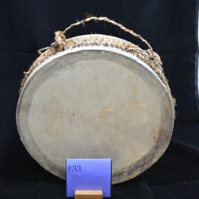Vintage Handmade 11" 2 Headed African Drum