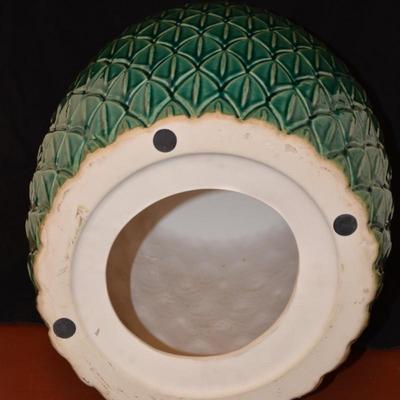 Large Ceramic 20th Century Green Leaf Garden Stool 20x15