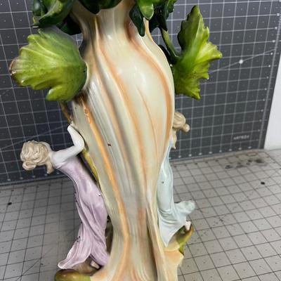 Art Nouveau Vase Grapes, Leaves and Ladies