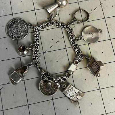 925 Mexican Motif CHARM Bracelet 