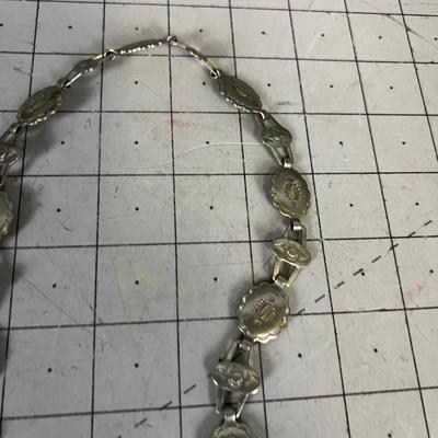 Native American Style Tooled Belt Nickel Silver