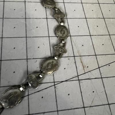 Native American Style Tooled Belt Nickel Silver