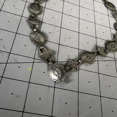 Native American Style Tooled Belt Nickel Silver