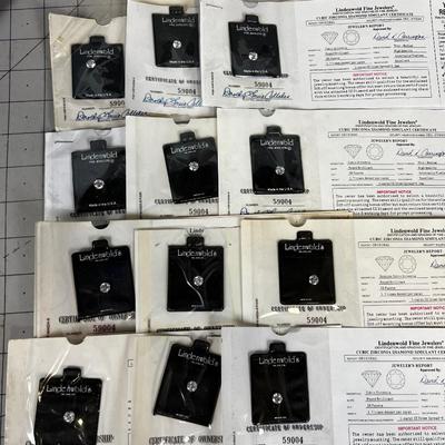 (12) 1 Karat Cubic Zirconia 