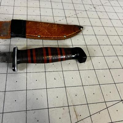 Vintage Stacked Leather Hunting KNIFE 