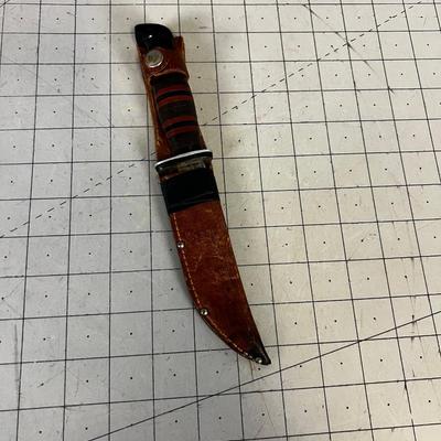 Vintage Stacked Leather Hunting KNIFE 