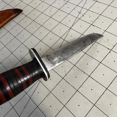 Vintage Stacked Leather Hunting KNIFE 