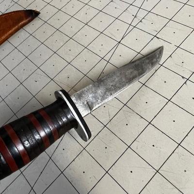 Vintage Stacked Leather Hunting KNIFE 