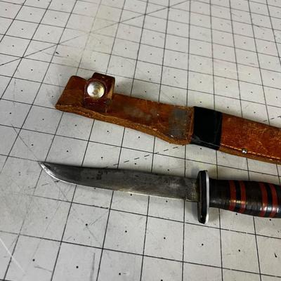 Vintage Stacked Leather Hunting KNIFE 