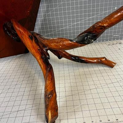 Rustic Wood End Table 