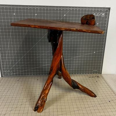 Rustic Wood End Table 