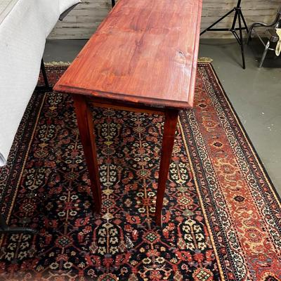 Pine Sofa Table  Stained RED 