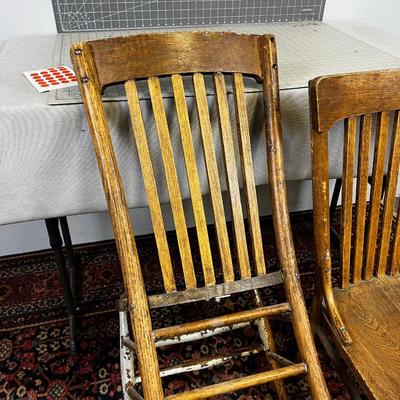 (2)  Antique OAK Chairs MATCHING