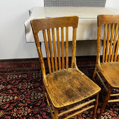 (2)  Antique OAK Chairs MATCHING